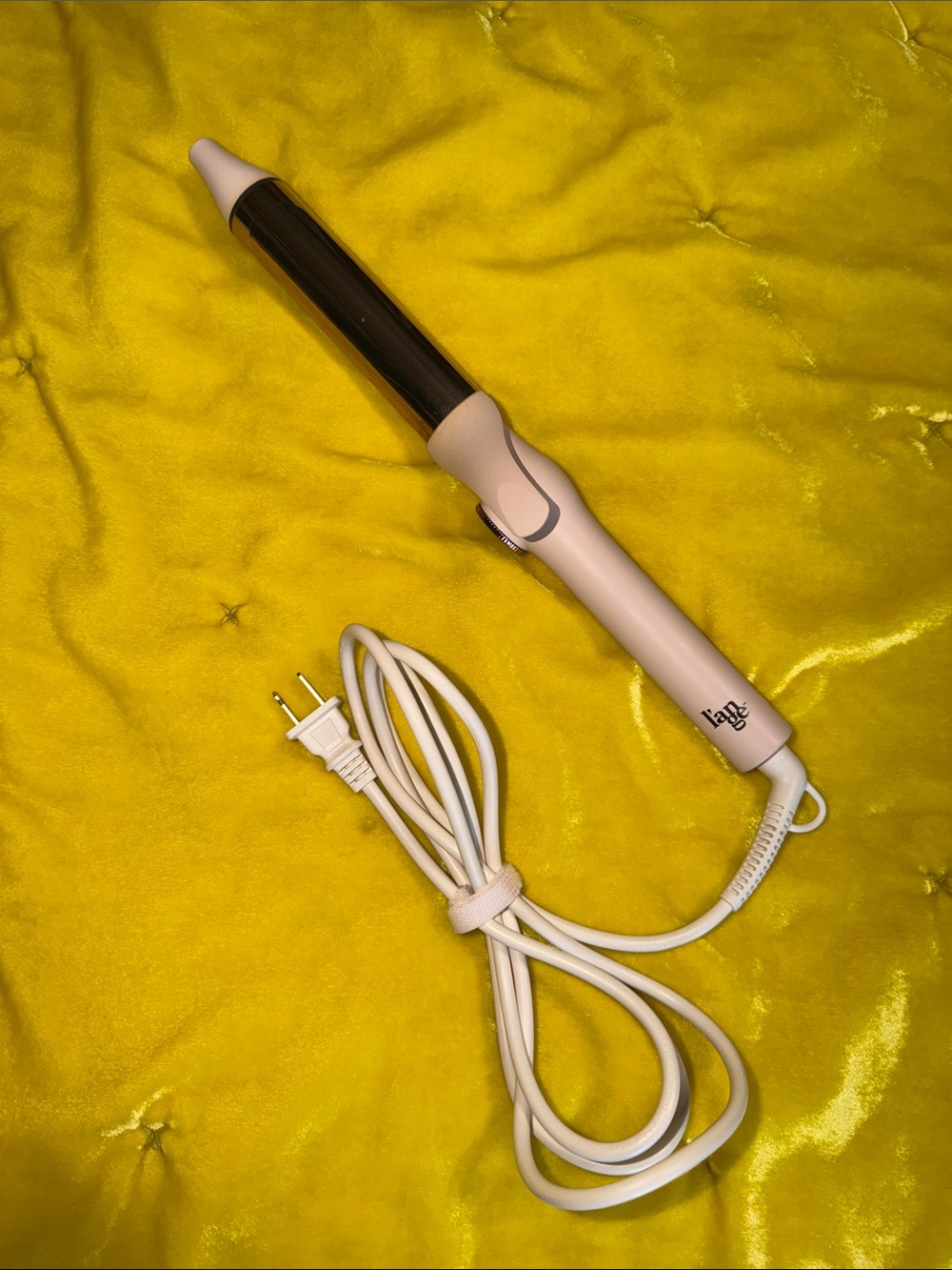 L’ ange 1.25 inch rose gold and pink clamp curling iron
